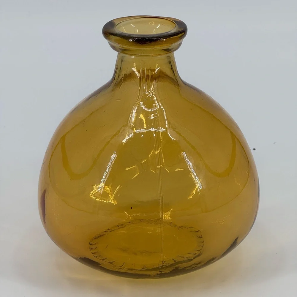 Amber Glass Balloon Vase
